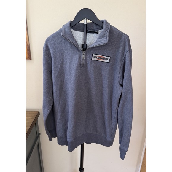 Harley-Davidson Other - Harley Davidson Motorclothes Mens M Gray 1/4 Zip Fleece Back Graphic Sweatshirt